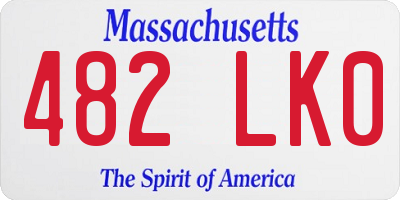 MA license plate 482LK0