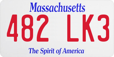 MA license plate 482LK3