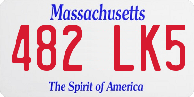 MA license plate 482LK5