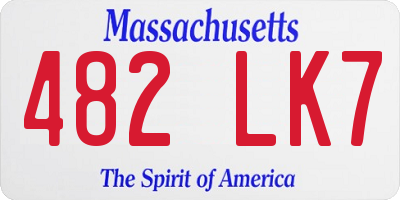 MA license plate 482LK7