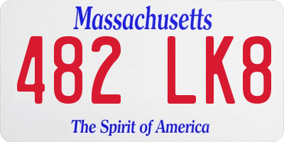 MA license plate 482LK8