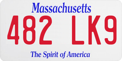 MA license plate 482LK9
