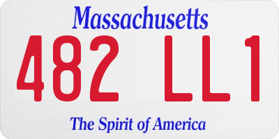 MA license plate 482LL1