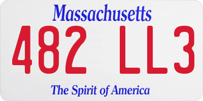 MA license plate 482LL3