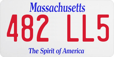 MA license plate 482LL5
