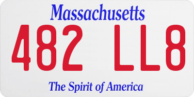 MA license plate 482LL8