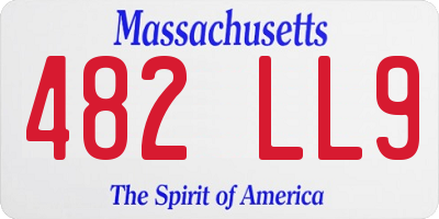 MA license plate 482LL9