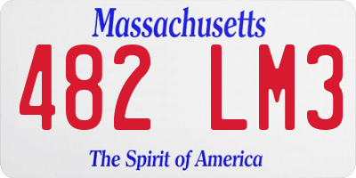 MA license plate 482LM3
