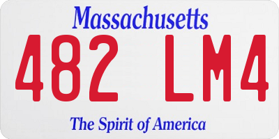 MA license plate 482LM4