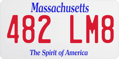 MA license plate 482LM8