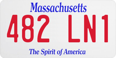 MA license plate 482LN1