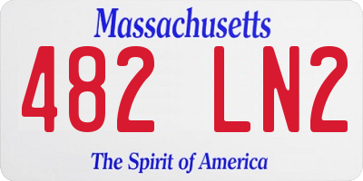MA license plate 482LN2