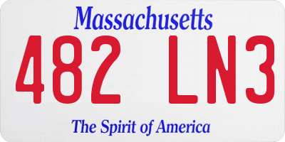 MA license plate 482LN3