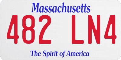 MA license plate 482LN4