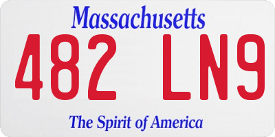 MA license plate 482LN9