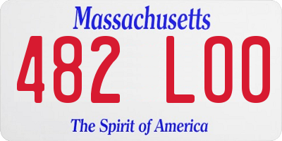 MA license plate 482LO0