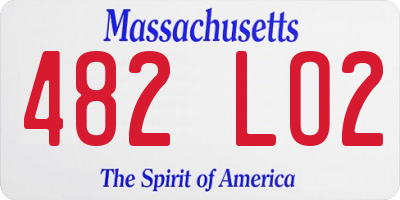 MA license plate 482LO2
