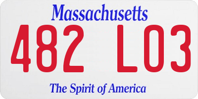MA license plate 482LO3