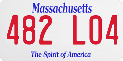MA license plate 482LO4