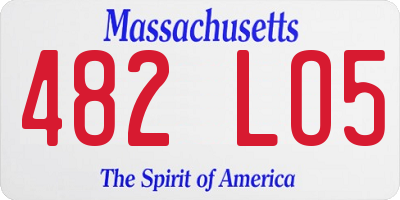 MA license plate 482LO5