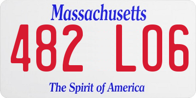 MA license plate 482LO6