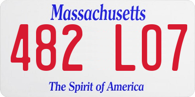 MA license plate 482LO7