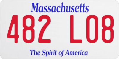 MA license plate 482LO8