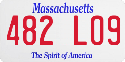MA license plate 482LO9