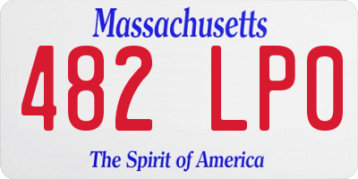 MA license plate 482LP0