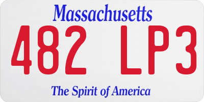 MA license plate 482LP3