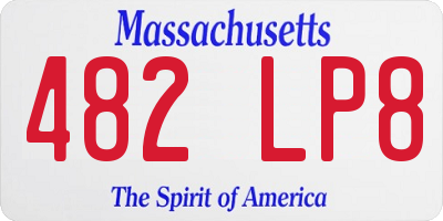 MA license plate 482LP8