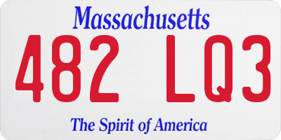 MA license plate 482LQ3