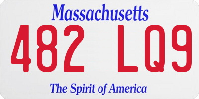 MA license plate 482LQ9