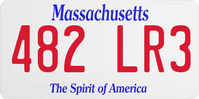 MA license plate 482LR3