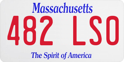 MA license plate 482LS0