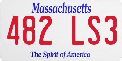 MA license plate 482LS3