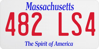 MA license plate 482LS4