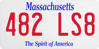 MA license plate 482LS8
