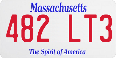MA license plate 482LT3