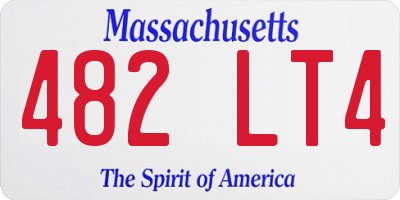 MA license plate 482LT4