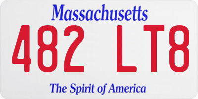 MA license plate 482LT8