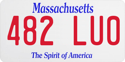 MA license plate 482LU0