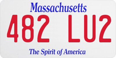 MA license plate 482LU2