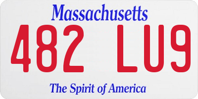 MA license plate 482LU9
