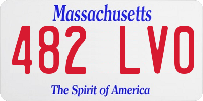 MA license plate 482LV0