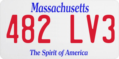 MA license plate 482LV3