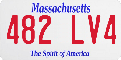MA license plate 482LV4