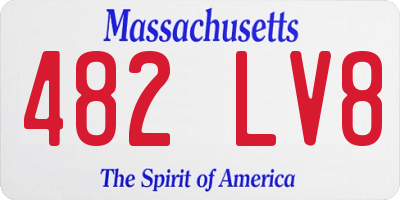 MA license plate 482LV8