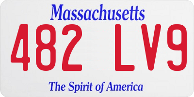 MA license plate 482LV9