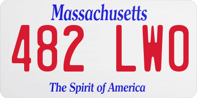MA license plate 482LW0